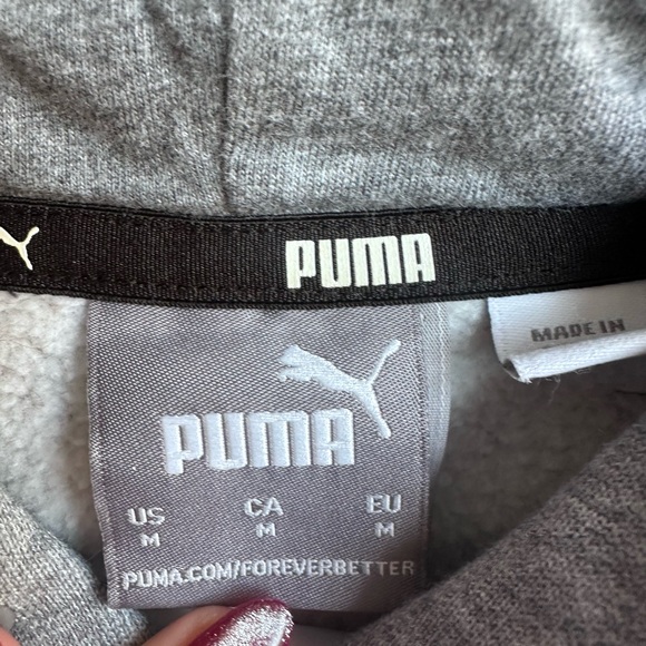 PUMA Men's Gray Hoodie with Black Logo - Picture 2 of 4